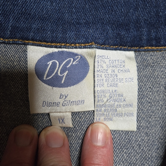 Embroidered Denim Jacket 1X | Artsy Statement Boho Western Art To Wear - Picture 7 of 7